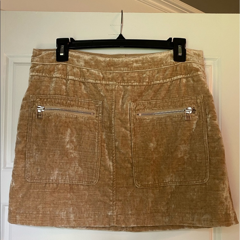 Free People Gold Velvet Skirt